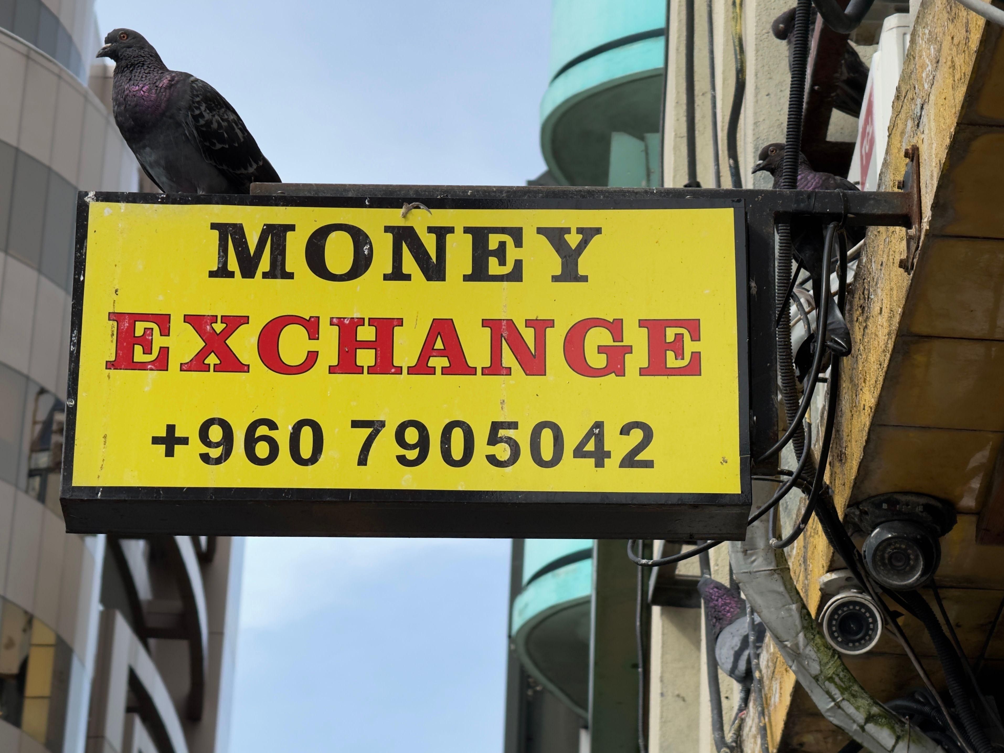 Exterior of a money exchange shop in Malé, Maldives